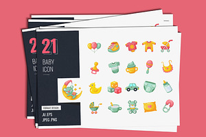 Baby Icon Set, a Solid Icon by shin_std