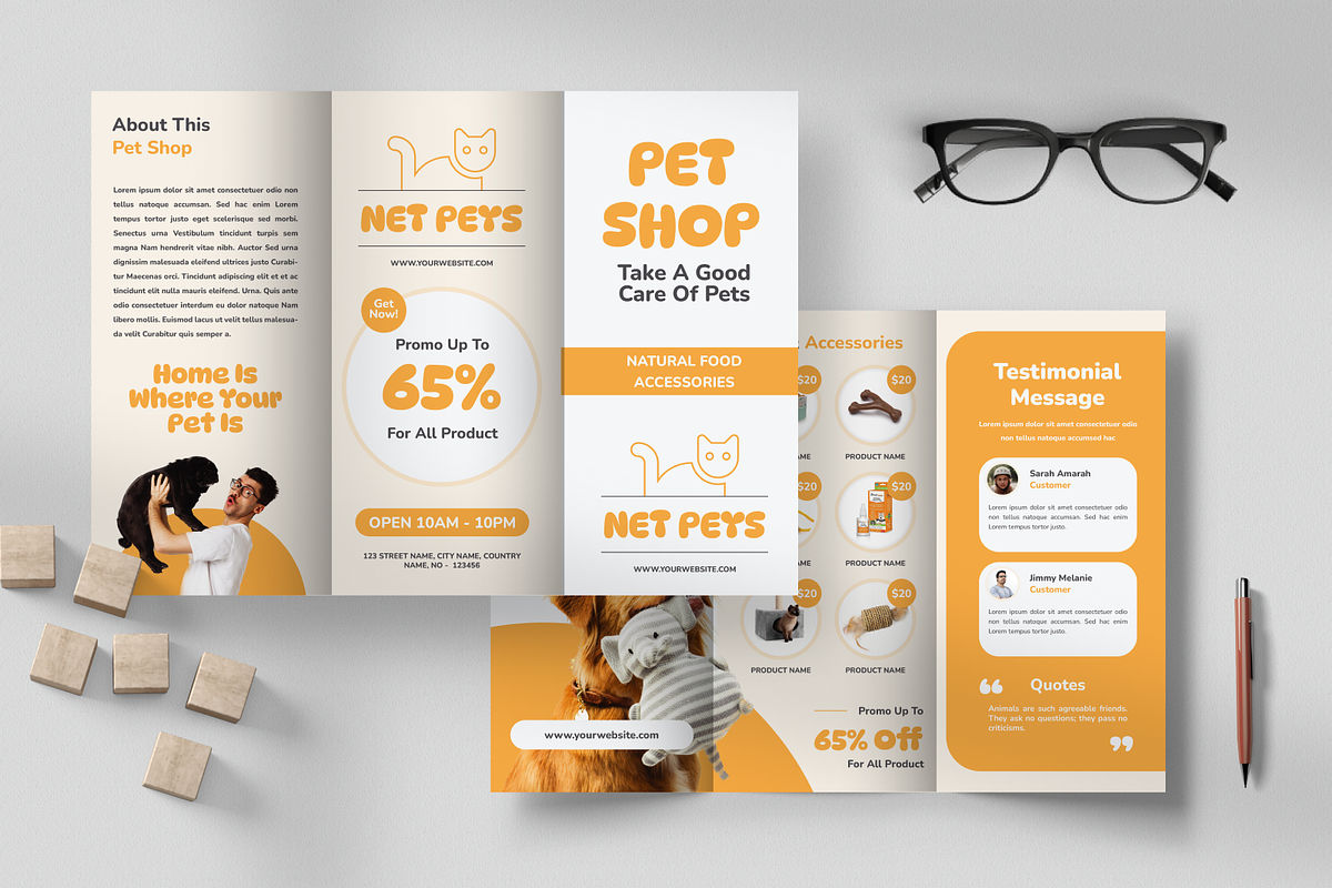 Playful Pet Shop Trifold Brochure, a Brochure Template by Annora Studio (Photo 5 of 5)