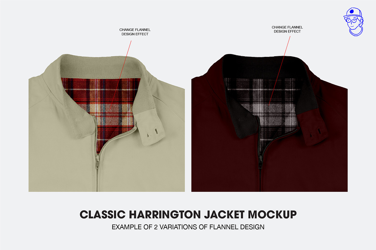 Classic Harrington Jacket Mockup, a Hoody Mockup by made_by_nope (Photo 2 of 5)