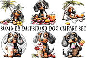 Summer Dachshund Dog PNG Clipart Set, a Seasonal Illustration by OK Design (Thumbnail 2 of 6)