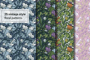 Floral Thickets Vector Patterns