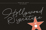 Hollywood Signature Monoline Font, a Handwritten Font by HIRO.std (Thumbnail 1 of 11)