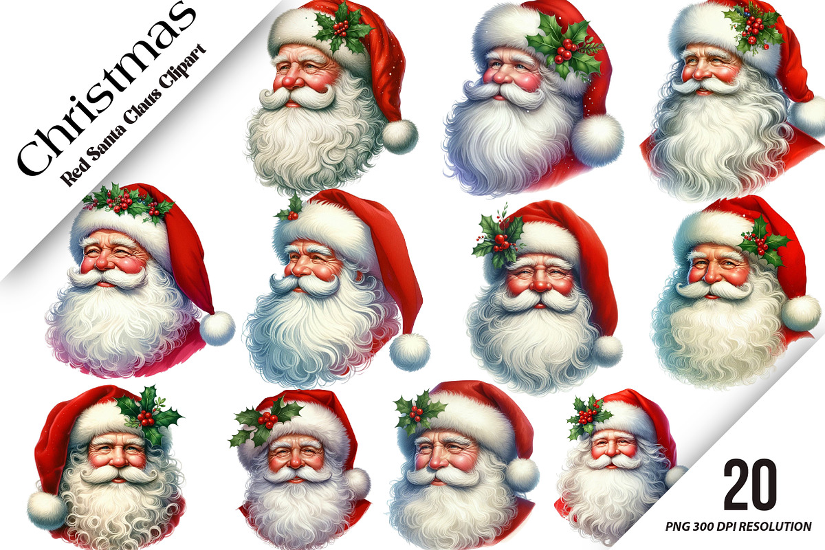 Christmas  Red Santa Claus PNG, an Illustration by DreamArtGraphic (Photo 1 of 6)