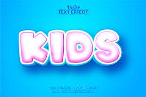 Kids Text Effect, Editable Cartoon