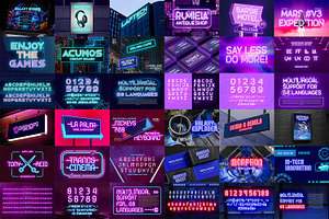 Modern Neon Font Bundle