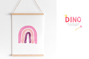 Watercolor Dinosaurs Girl clipart, a Background Graphic by LarysaZabrotskaya (Thumbnail 9 of 9)