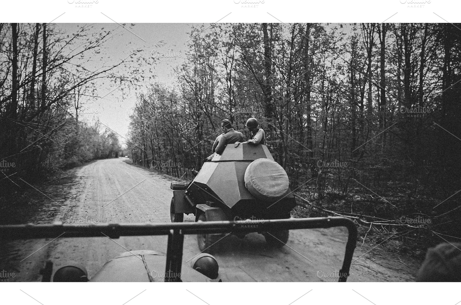 Black-and-White Scene of Soldiers, a Transportation Photo by Our Amazing World