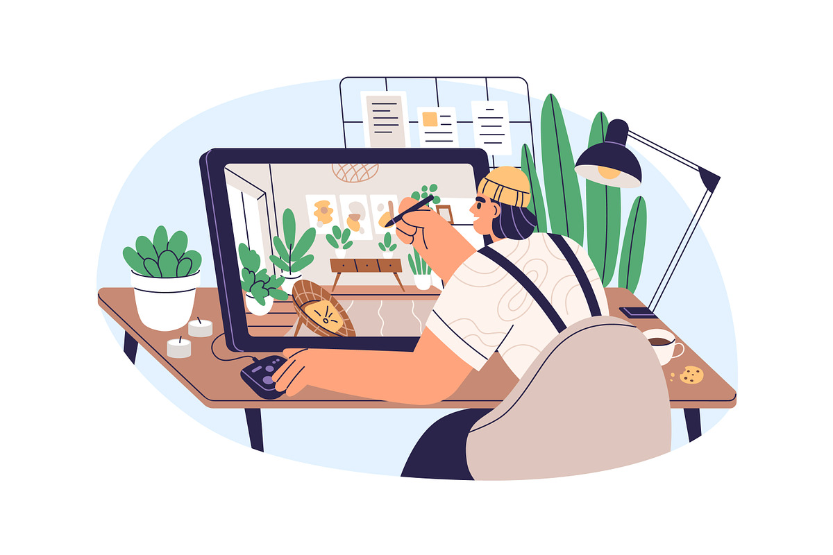 Interior designer at work set, a Work Illustration by Good Studio (Photo 6 of 6)