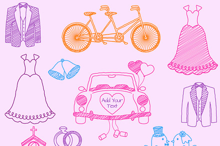 Hand Drawn Wedding Photoshop Brushes