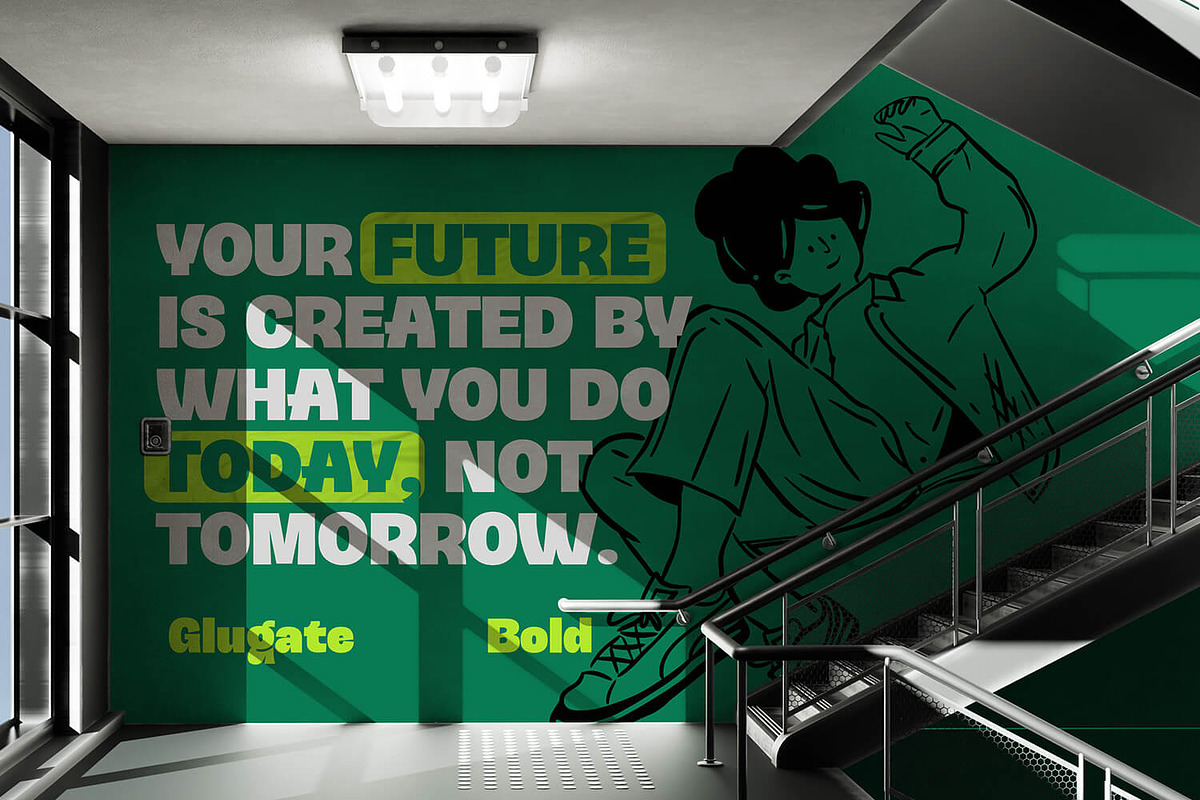 Glugate - Bold Display Font, a Sans Serif Font by Pixesia Studio (Photo 10 of 12)