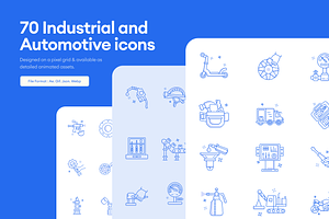 Animated Digital & Automotive Icons, an Outline Icon by Creative Stall