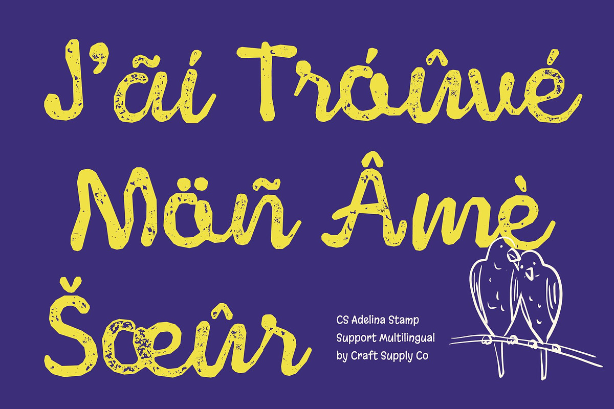 CS Adelina Stamp, a Script Font by Craft Supply Co. (Photo 7 of 8)
