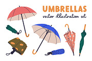Umbrellas for rainy weather set, an Object Illustration by Good Studio (Thumbnail 1 of 5)