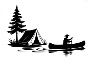 camping and canoe lake vector, an Illustration by Amazin_art (Thumbnail 14 of 17)