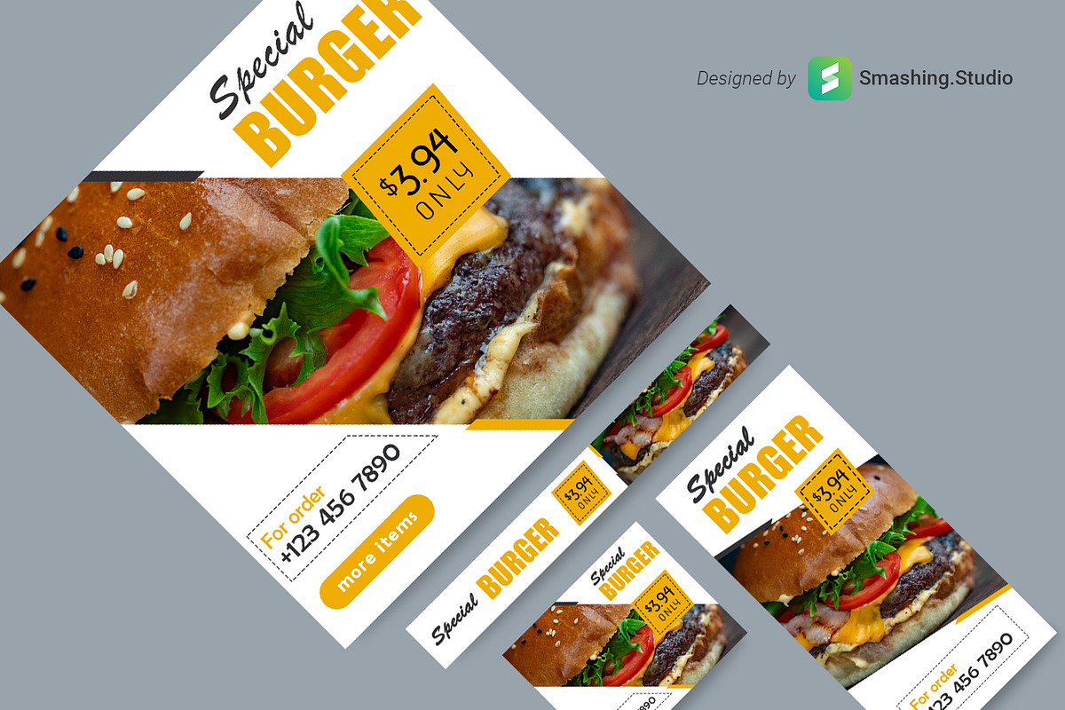 Burger Shop Web Banner Set, a Templates & Theme by Smashing_Studio (Photo 3 of 3)