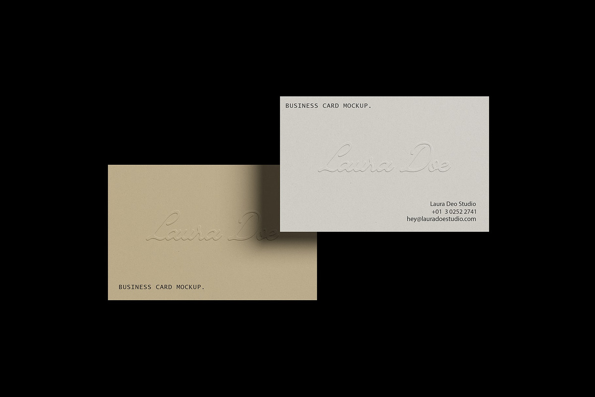Embossed Business Cards Mockup, a Business Card Template by Tahtagraphic (Photo 4 of 4)