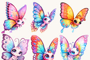 Watercolor Cute Butterflies Clipart, an Animal Illustration by Design Scotch (Thumbnail 3 of 10)