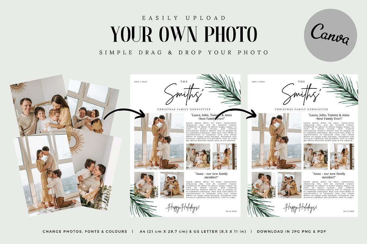 Christmas Newsletter Canva Template, a Stationery Template by SarenkaDesignShop (Photo 2 of 5)
