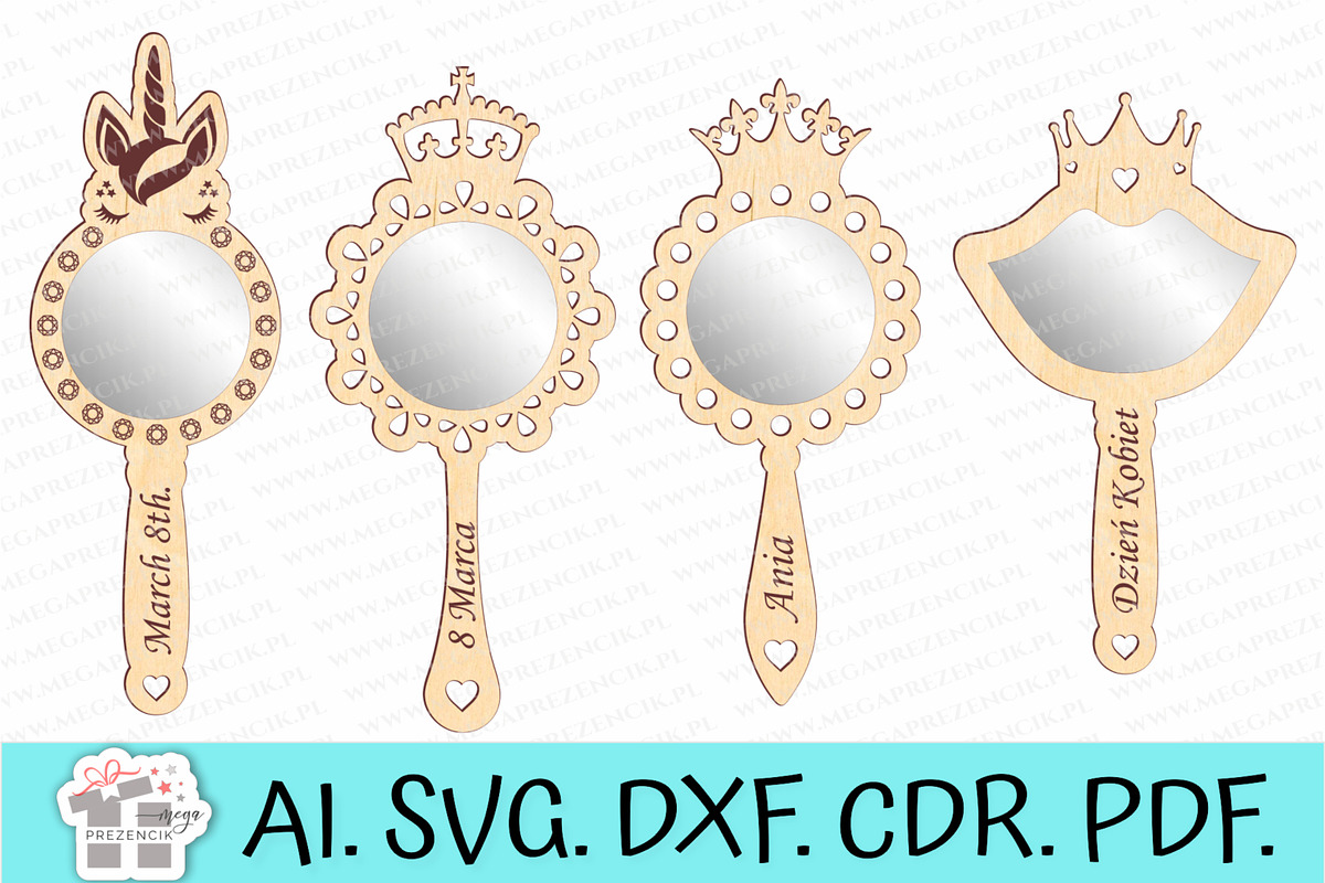 Set of mirrors for girls laser cut, a Pattern Graphic by MegaPrezencik (Photo 2 of 6)