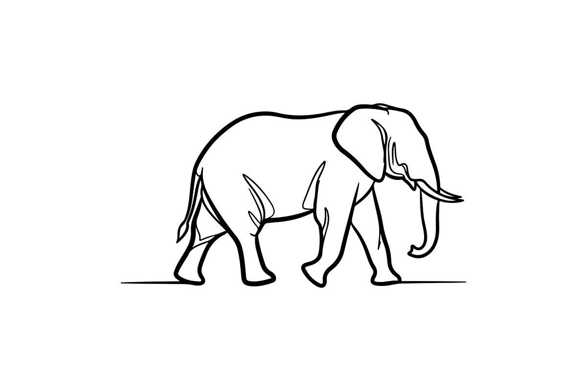 Elephant Vector Black Clipart Set, an Animal Illustration by balal (Photo 2 of 11)