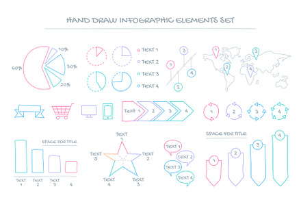 Hand draw infographic elements set