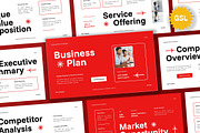 Red White Business Plan Google Slide, a Presentation Template by Aiyari Graphic (Thumbnail 1 of 5)