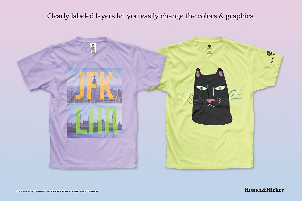 Crewneck T-Shirt Mockups, a Shirt Mockup by Komet & Flicker (Photo 2 of 12)