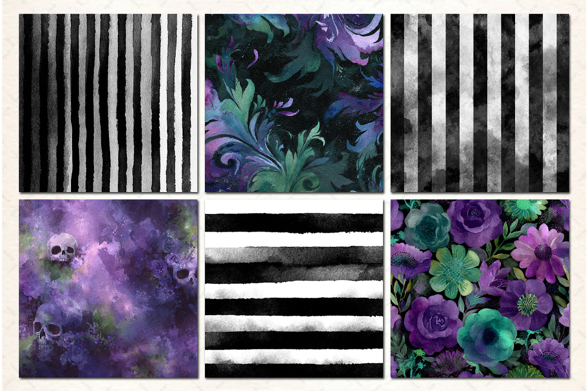Spooky Halloween Seamless Patterns, a Pattern Graphic by Libby Wishes