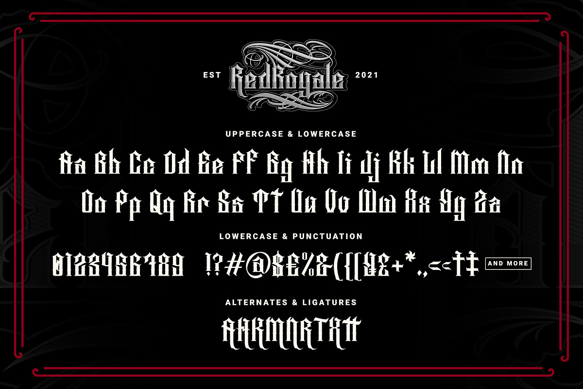 Red Royale – Blackletter Fonts, a Blackletter Font by Prioritype Co (Photo 7 of 10)