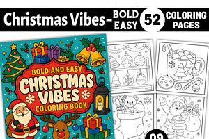 Christmas Vibes Bold Easy Coloring