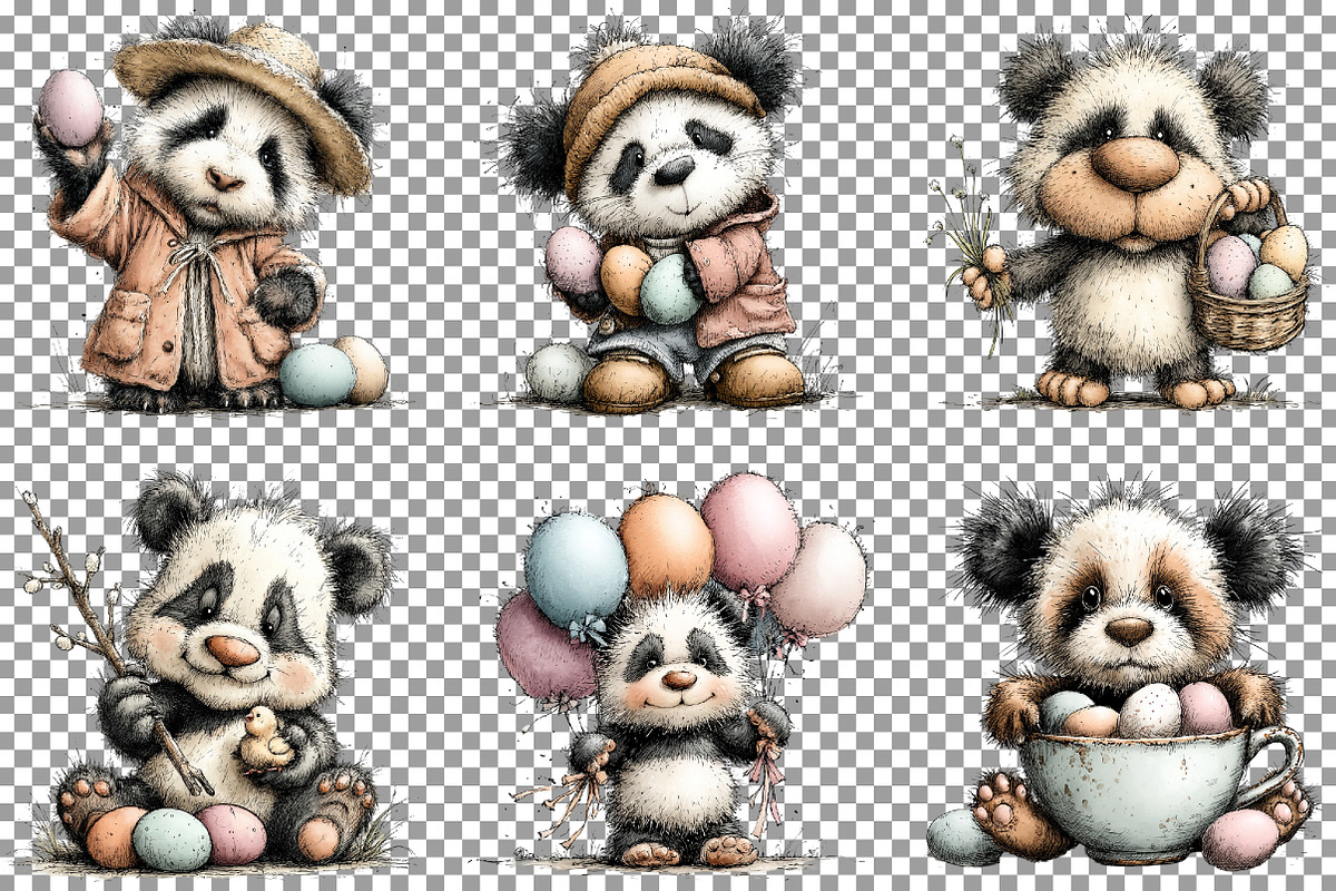 Whimsical Easter Panda Clipart, an Illustration by Sublimation Artist (Photo 3 of 7)