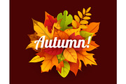 Hello Autumn banner with bunch, a Seasonal Illustration by Vector Tradition (Thumbnail 2 of 3)