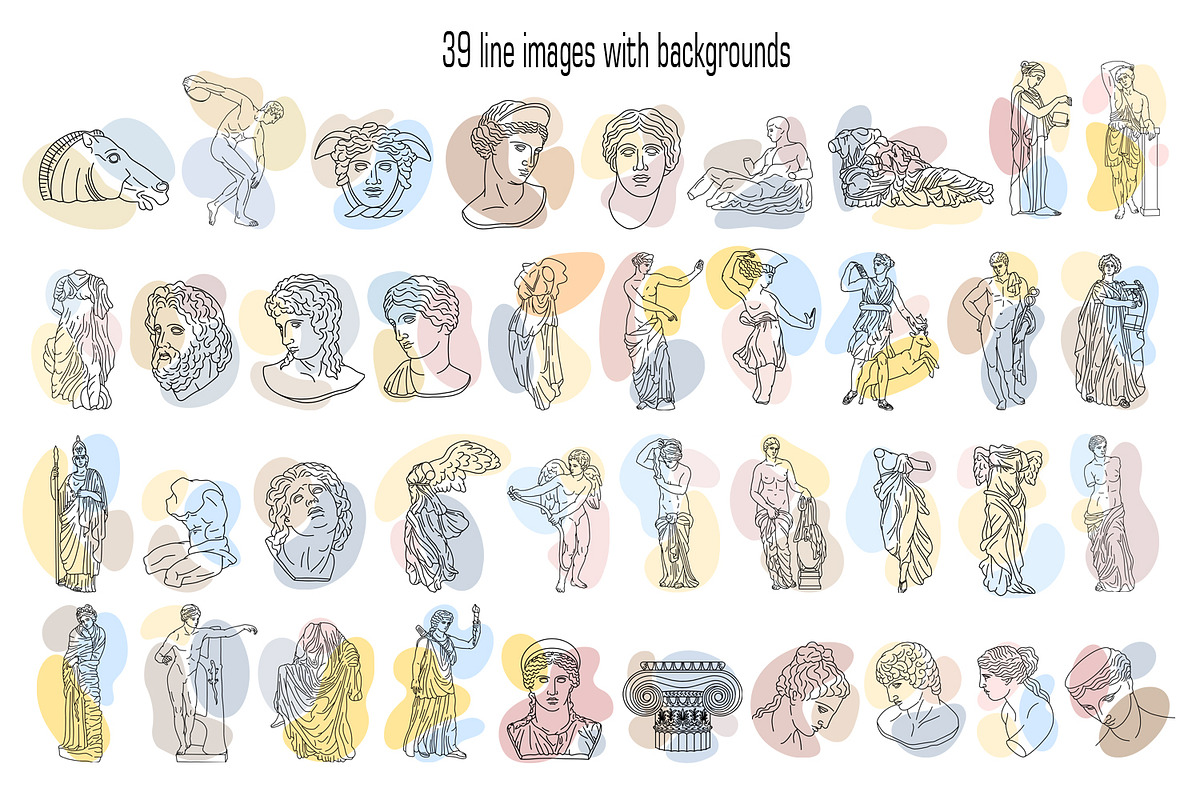 Antique Greek Sculpture Line Art, an Illustration by ViktoriArt (Photo 2 of 10)