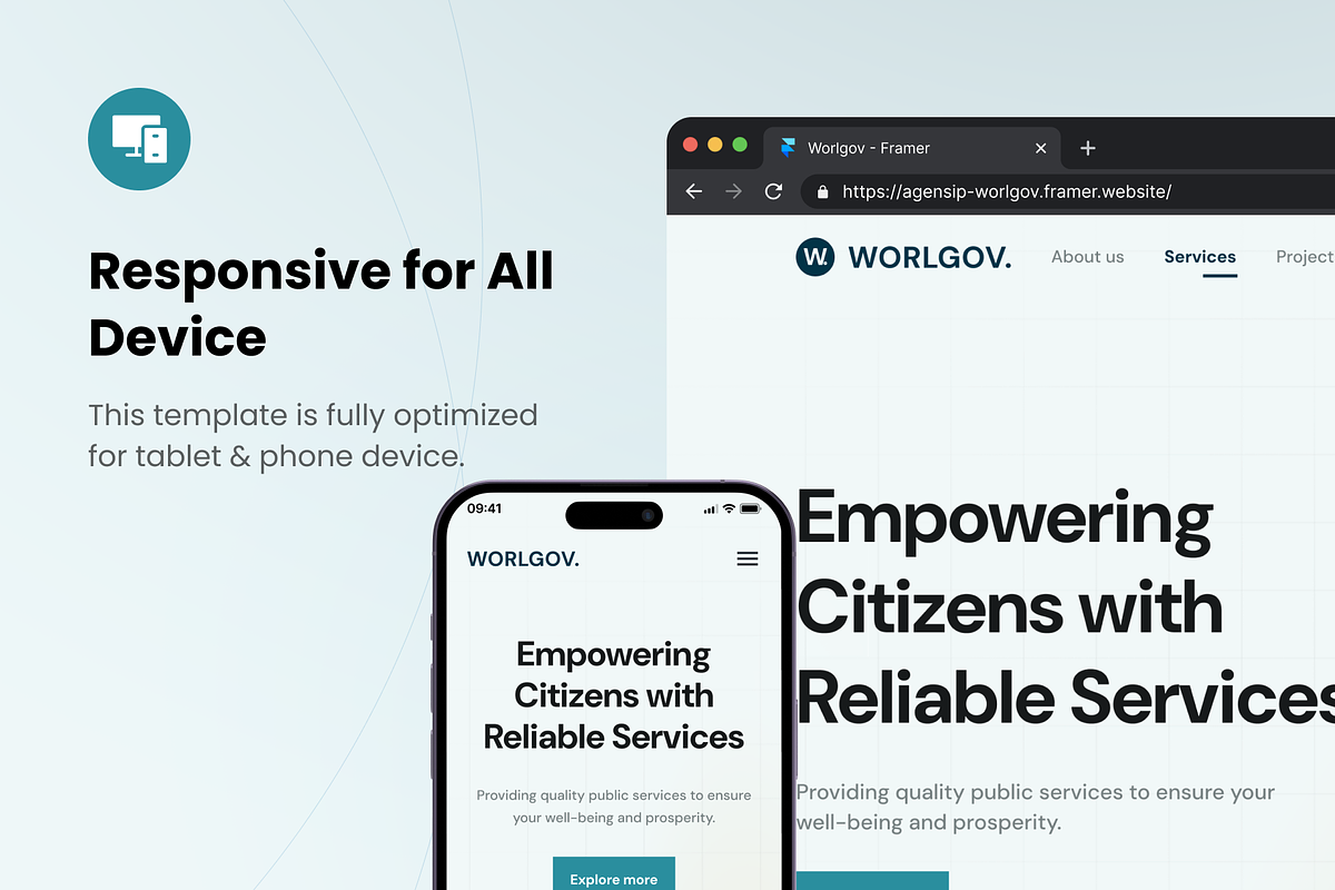 WorlGov - Framer Template, a Landing Page Template by Agensip Design Agency (Photo 5 of 8)