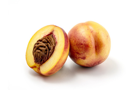 Peach isolated on white background
