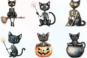 Skeleton Black Cat Clipart, an Illustration by CraftArtStudio (Thumbnail 3 of 6)