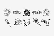 New Year Doodle Illustration Element, an Object Graphic by SLAB! Design (Thumbnail 2 of 3)