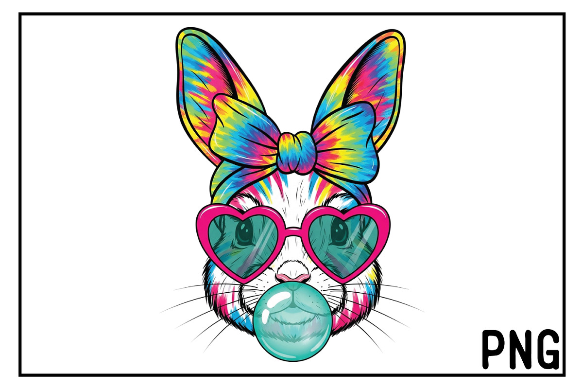Coquette Easter Bunny Blowing Bubble, an Illustration by Black Bird Studio (Photo 1 of 3)