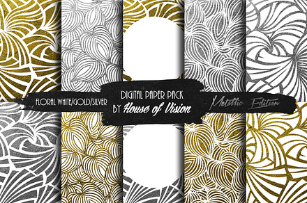 Floral Wht Silver/Gold Pack