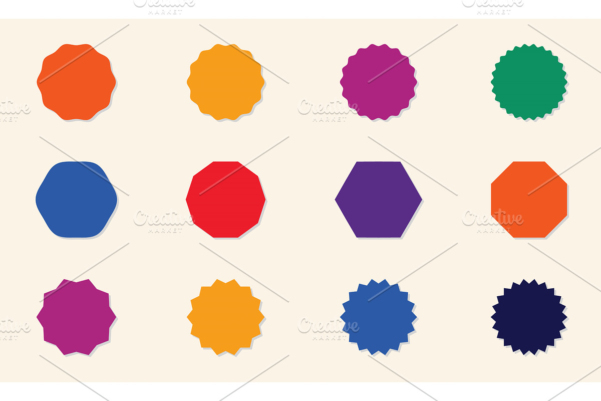 Shape Stickers Silhouette Icon Set, an Object Illustration by Vector Creator