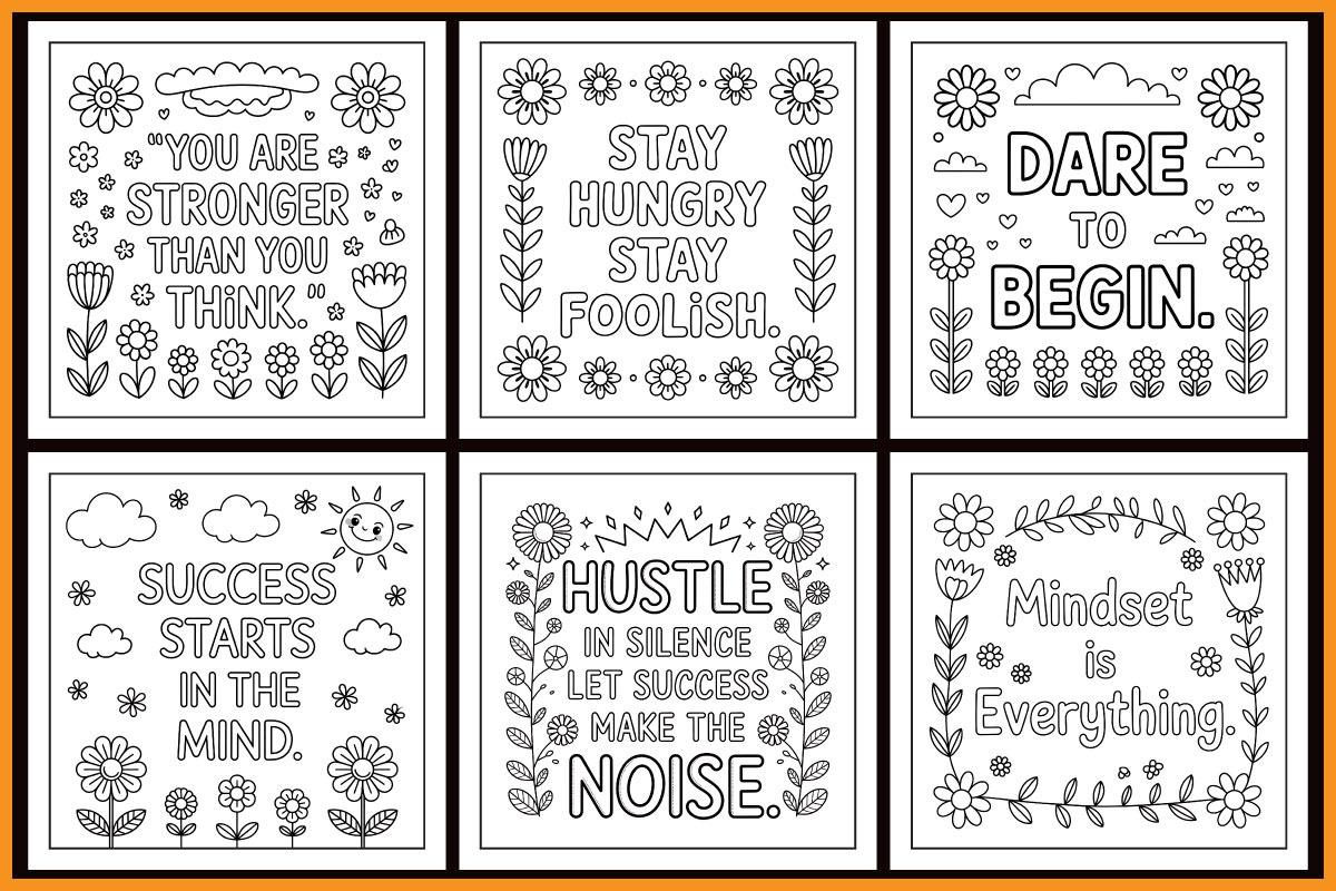 Motivational Quotes Coloring Book, an Object Graphic by protabsorkar11 (Photo 3 of 4)