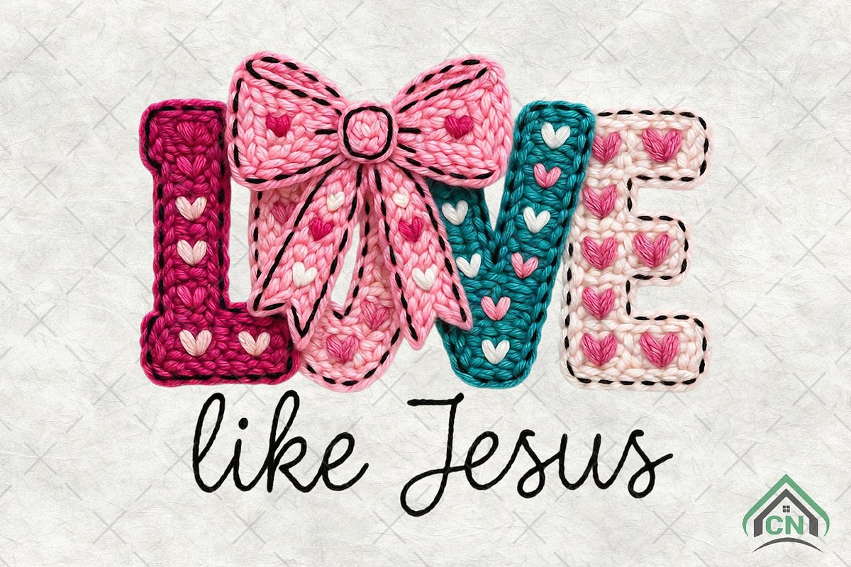 Love Like Jesus Faux Crochet PNG, an Illustration by Craft Nest (Photo 1 of 4)