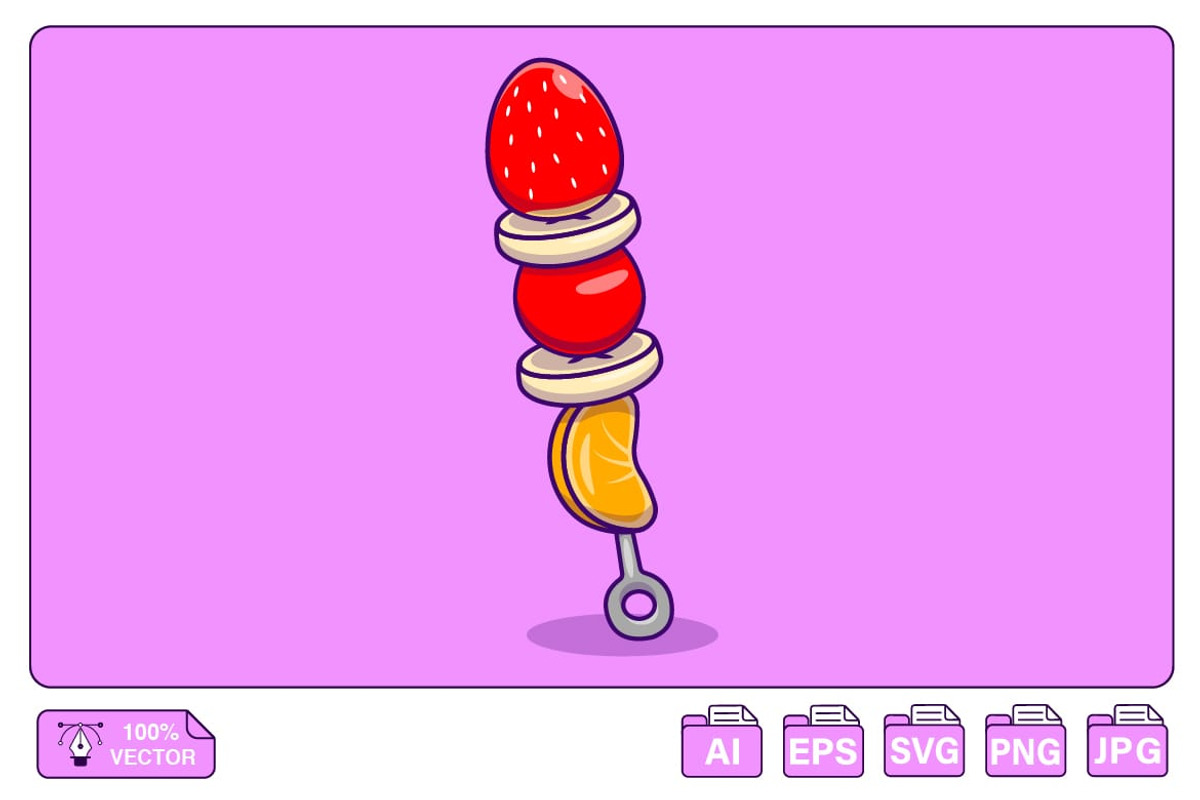 Slice Fruit Stick Cartoon Vector, a Food Illustration by Artstorystudio (Photo 1 of 3)