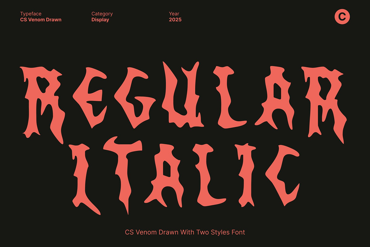 CS Venom Drawn, a Blackletter Font by Craft Supply Co. (Photo 3 of 8)