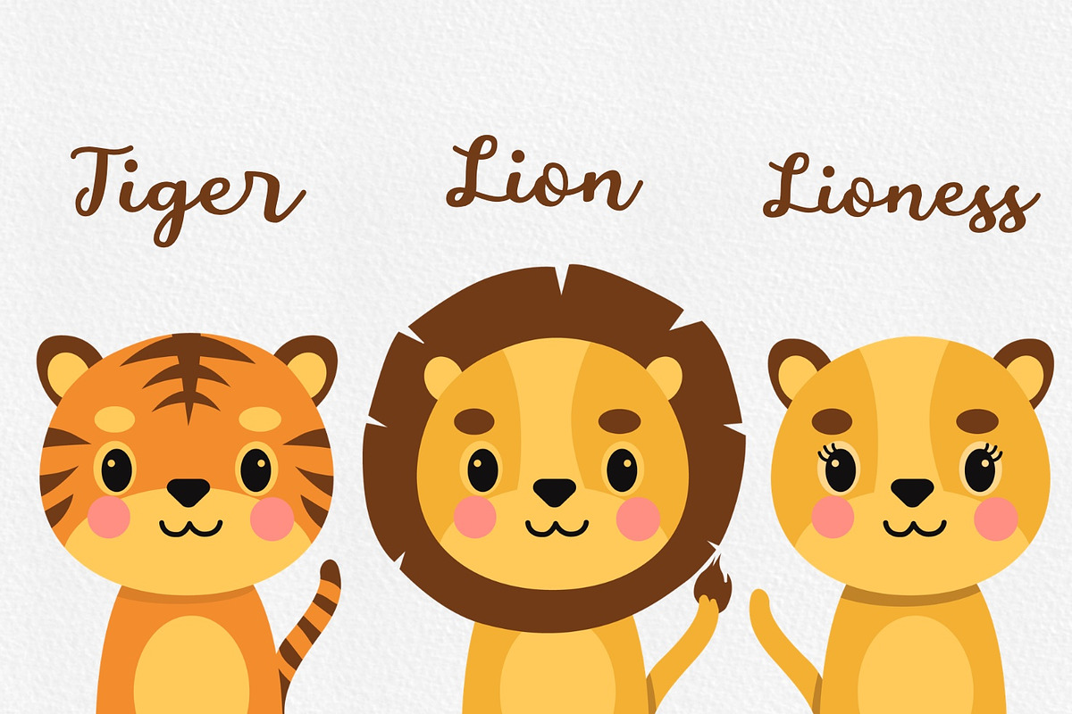 Cute Animals Portrait Illustration 1, an Animal Illustration by Vectorheroes (Photo 2 of 9)