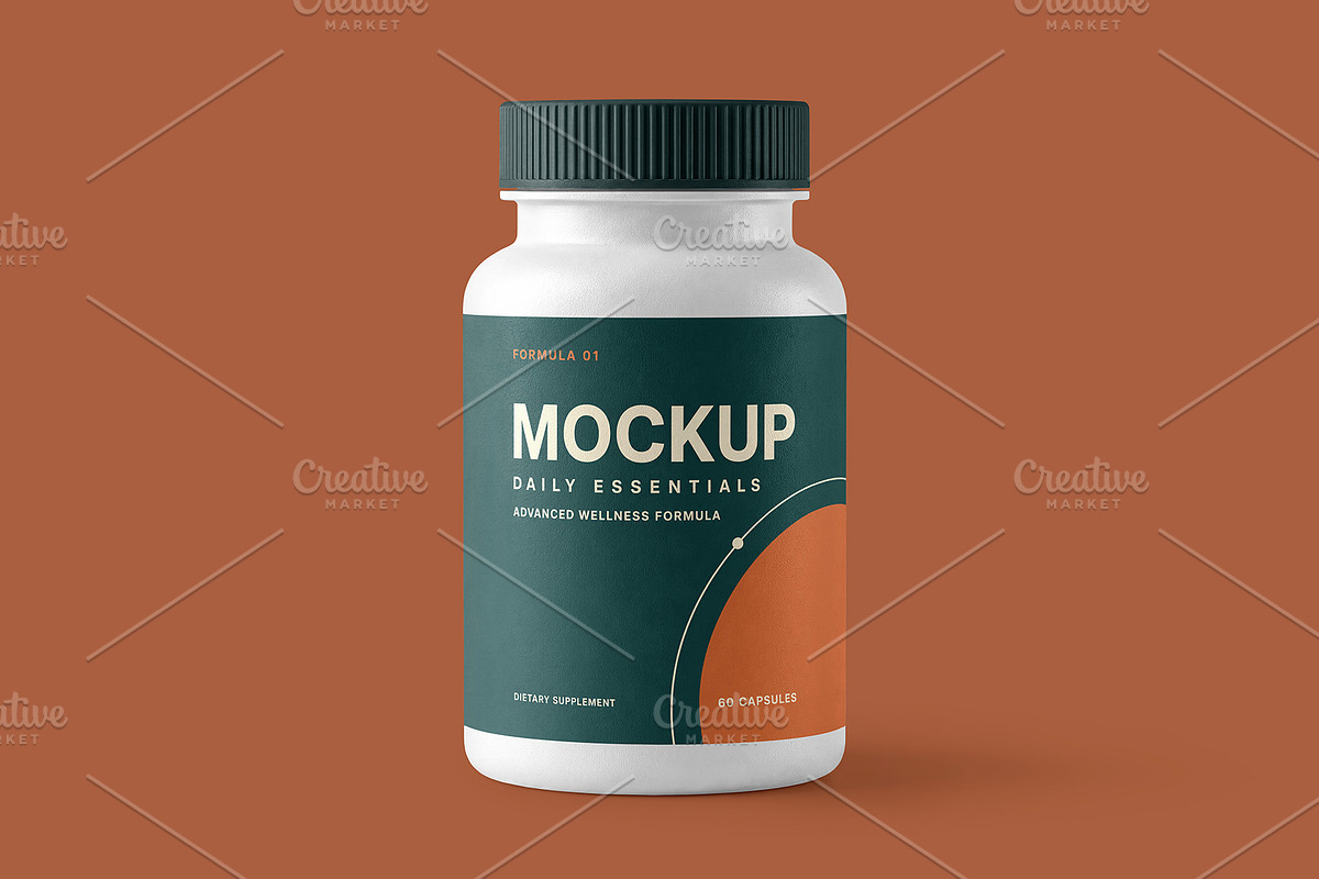 Matte Pills Bottle Mockup, a Packaging Mockup by Country4k (Photo 1 of 2)