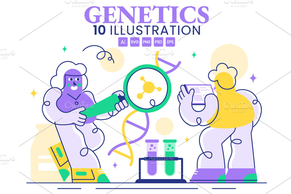 10 Genetics Research Illustration, a Healthcare Illustration by denayunebgt (Photo 1 of 4)