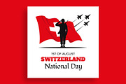 Switzerland National Day Banner, a Social Media Template by nandinigraphics (Thumbnail 1 of 3)