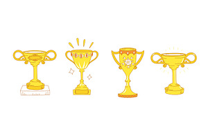 Gold cup set, an Illustration by Ilia Design