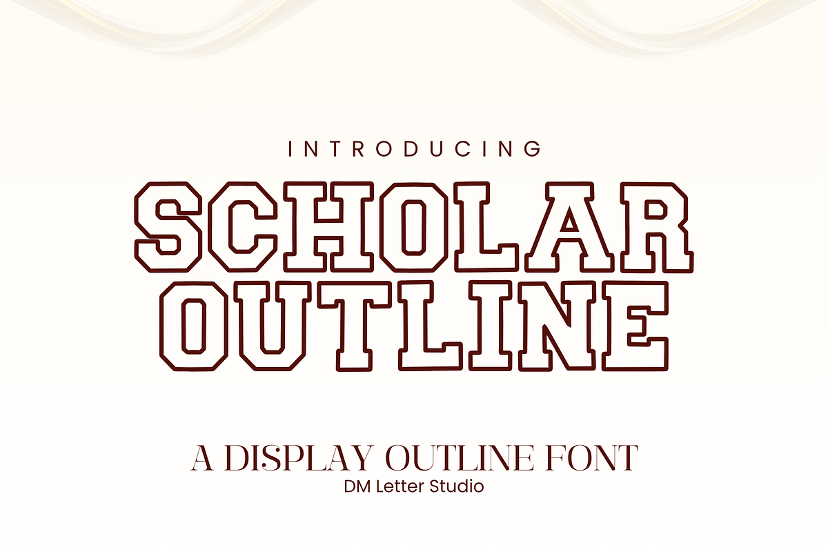 Scholar Block Outline, a Sans Serif Font by Dm Studio (Photo 1 of 10)